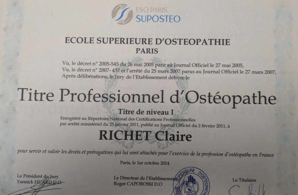 Claire Richet ostéopathe DO